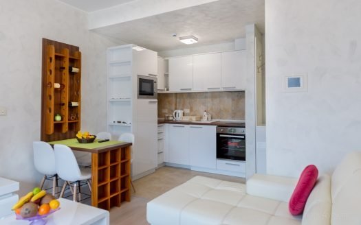 One-bedroom apartment for rent on the first line of the sea in the Harmonija building in Budva