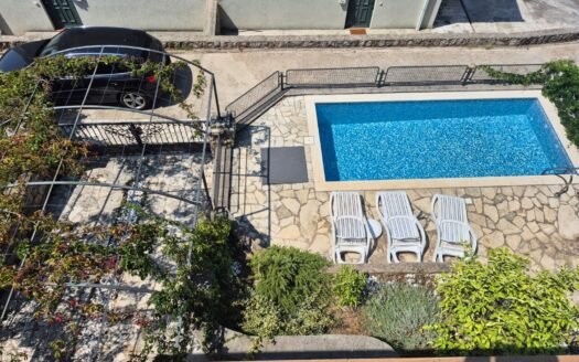 Two stone houses with a swimming pool and sea views, Krimovica, Kotor